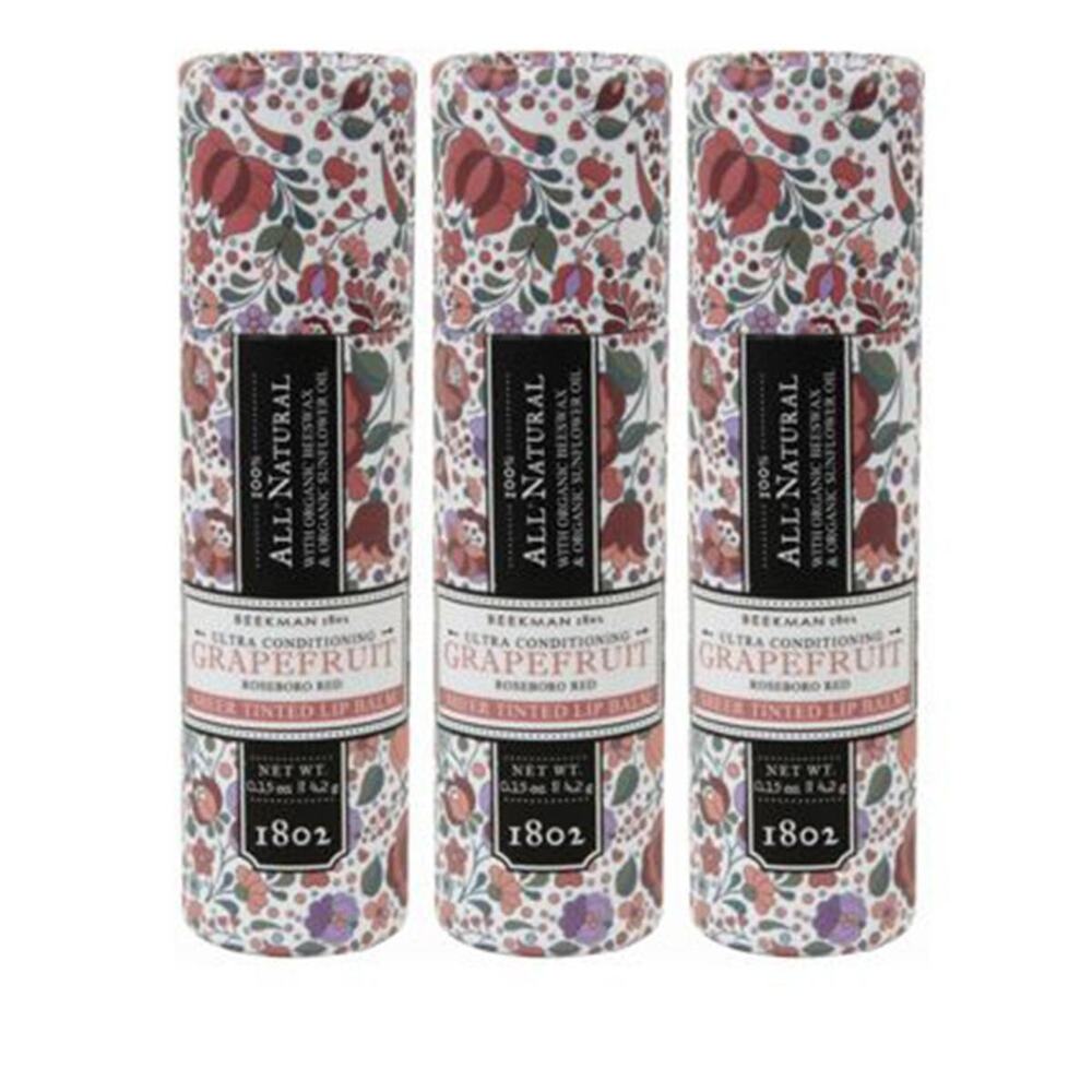 Beekman 1802 Honeyed Grapefruit Goat Milk Tinted Lip Balm Trio